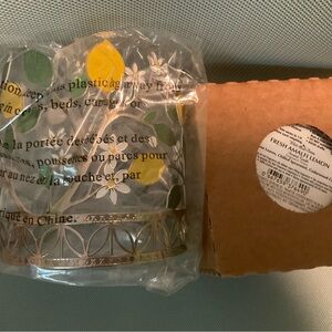 Bath and Bodyworks lemon Candle Holder and Amalfi Lemon 3 wick candle new